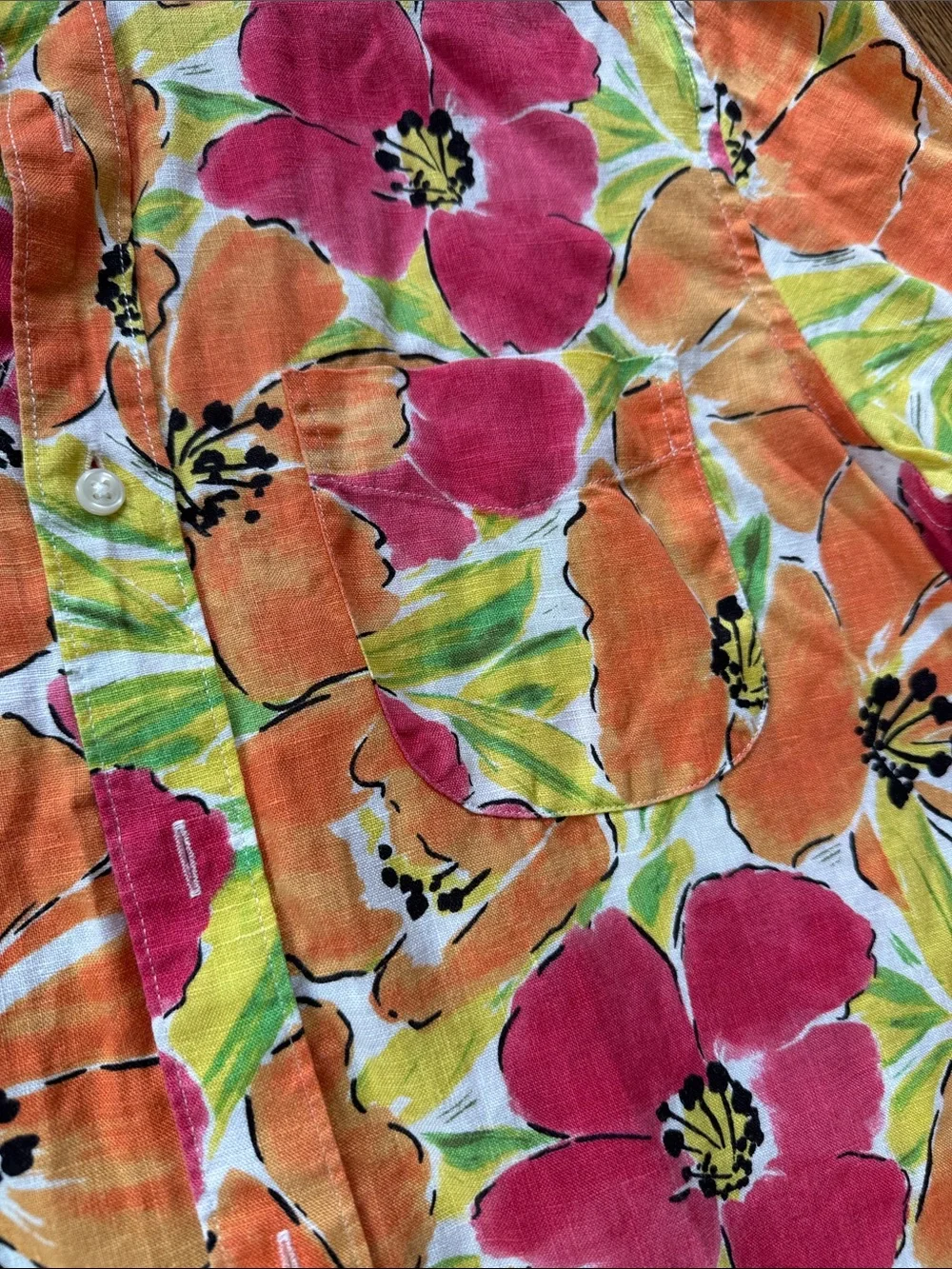 J. Crew Pink & Orange Floral Short-Sleeve Button-Down Shirt